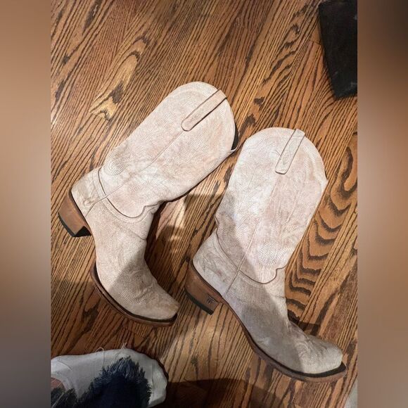 LANE BOOTS LEXINGTON BOOT IN CERAMIC CRACKLE sz 9 white distressed western - Picture 13 of 13